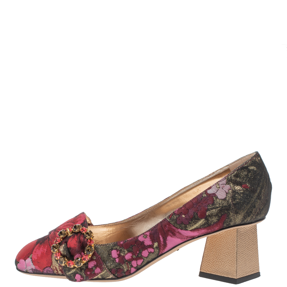 

Dolce & Gabbana Floral Jacquard Fabric Pyramid Heel Pumps Size, Multicolor