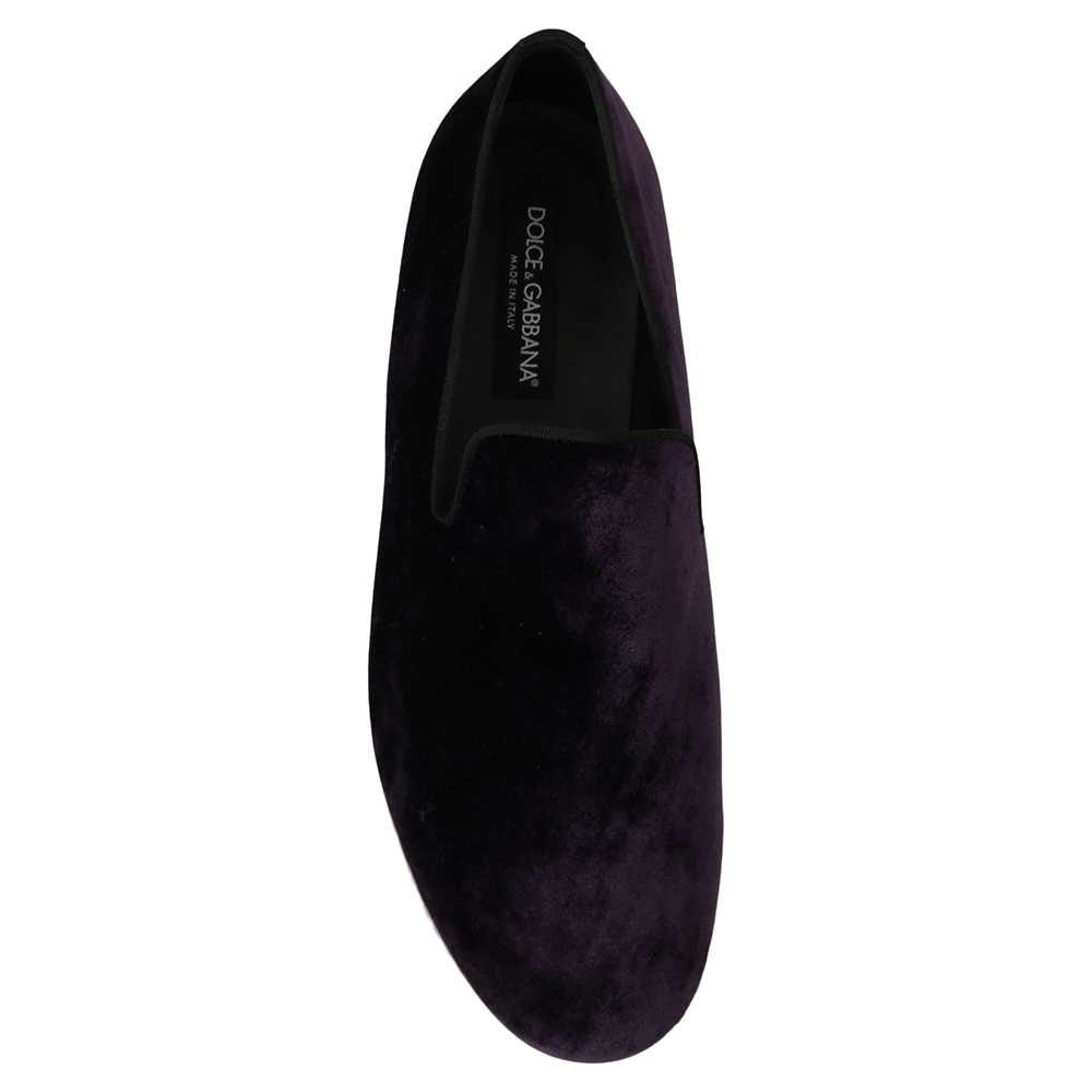 

Dolce & Gabbana Purple Velvet Slip Ons Loafers Size