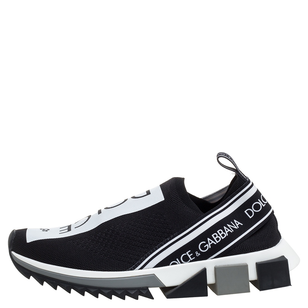 

Dolce & Gabbana Black Mesh Fabric Sorrento Low Top Sneakers Size