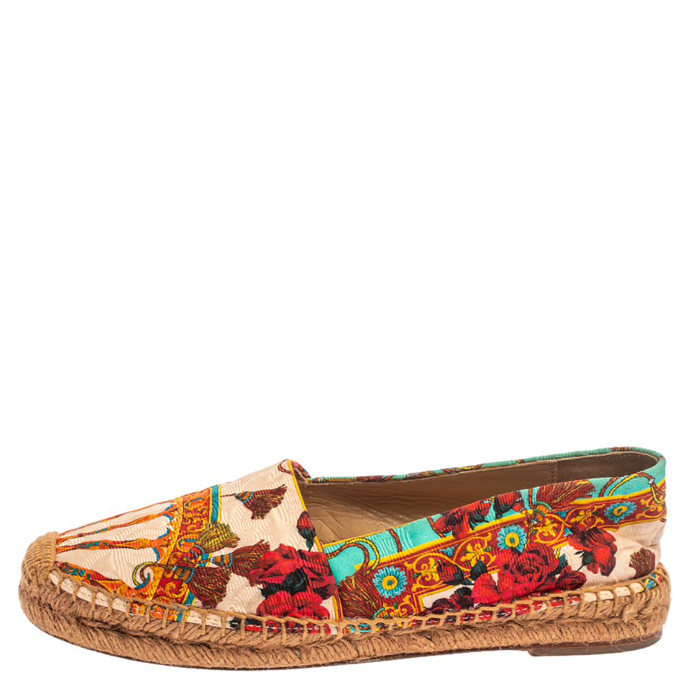 

Dolce & Gabbana Multicolor Printed Canvas Espadrille Flats Size