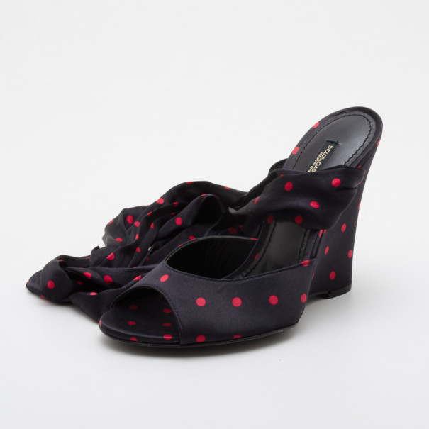 Pre Owned Dolce and Gabbana Polka Dot Wedges Size 36