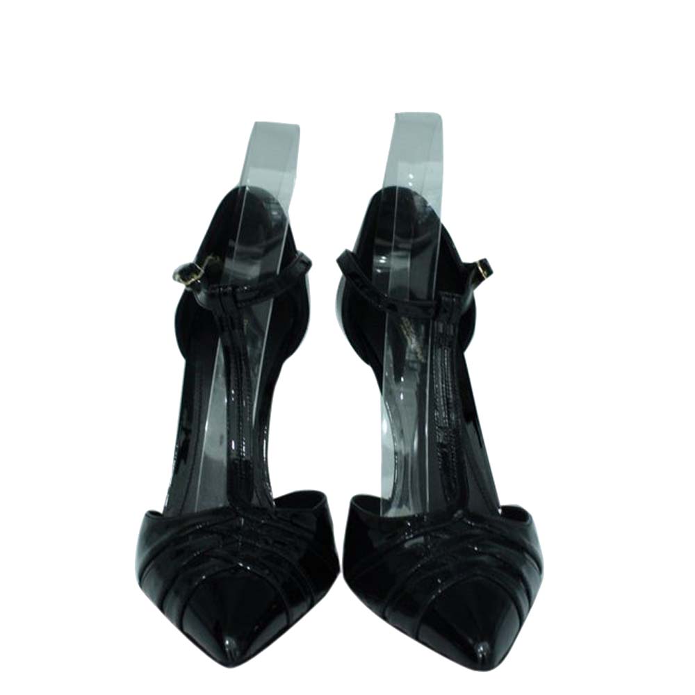 

Dolce & Gabbana Black Patent Leather T-Bar Pumps Size EU
