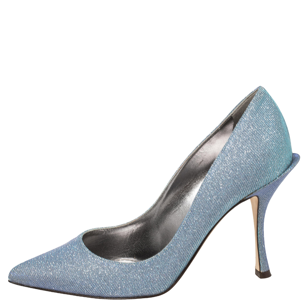 

Dolce & Gabbana Blue Glitter Pointed Toe Pumps Size 36.5