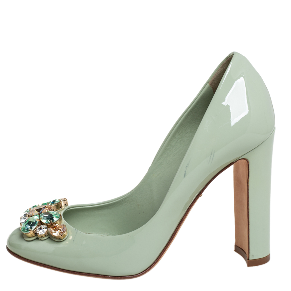 

Dolce & Gabbana Green Patent Leather Pumps Size