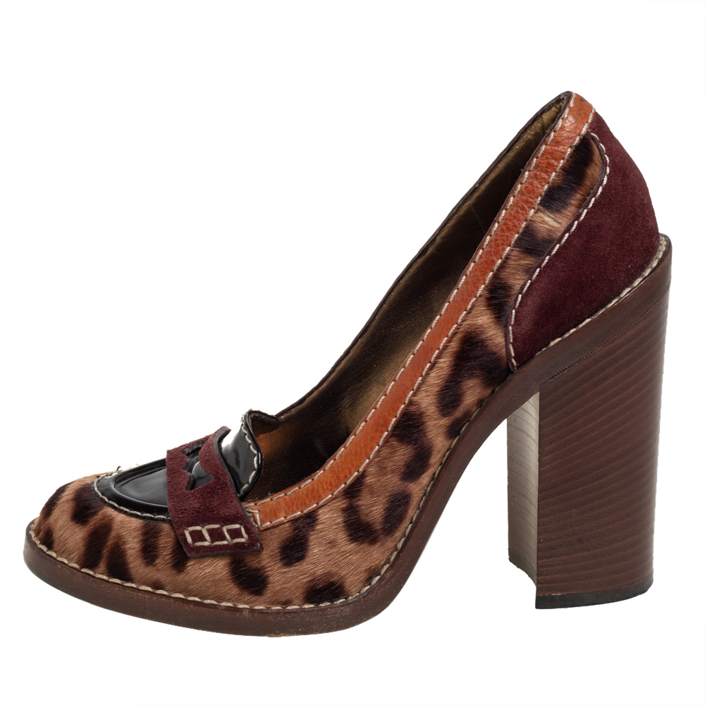 

Dolce & Gabbana Tricolor Animal Print Calf Hair and Leather Loafer Pumps Size, Multicolor