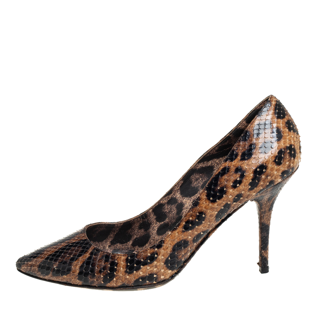 

Dolce & Gabbana Brown Python Leather Pumps Size
