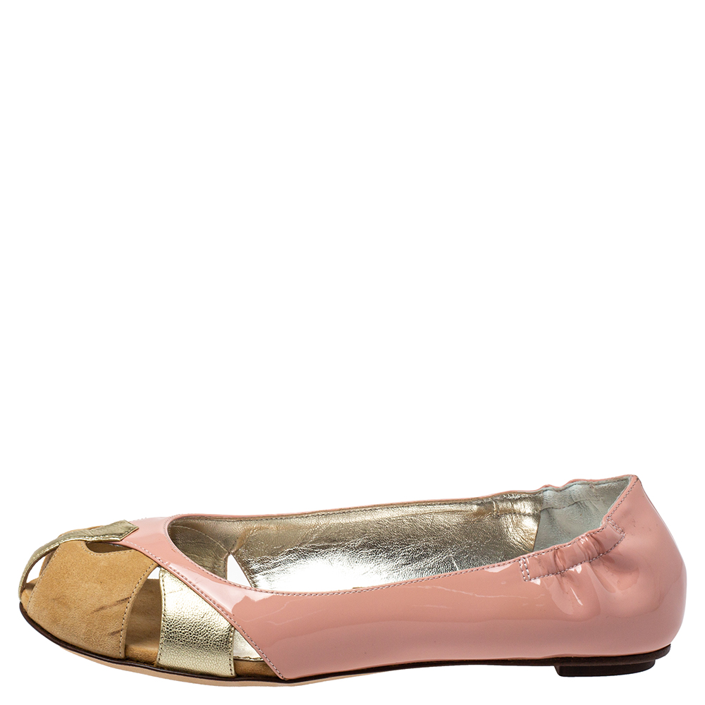 

Dolce & Gabbana Pink Leather, Suede Ballet Flats Size, Multicolor