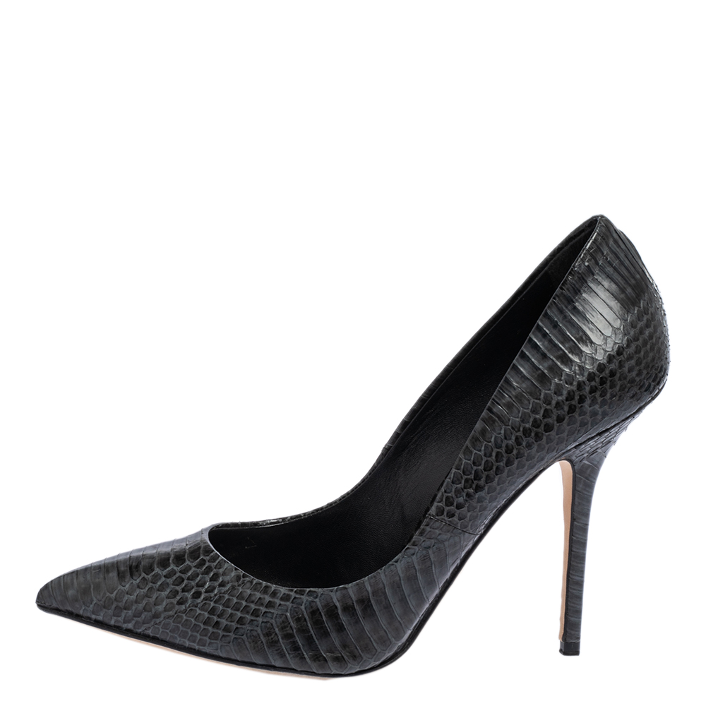 

Dolce & Gabbana Black/Grey Python Pointed Toe Pumps Size
