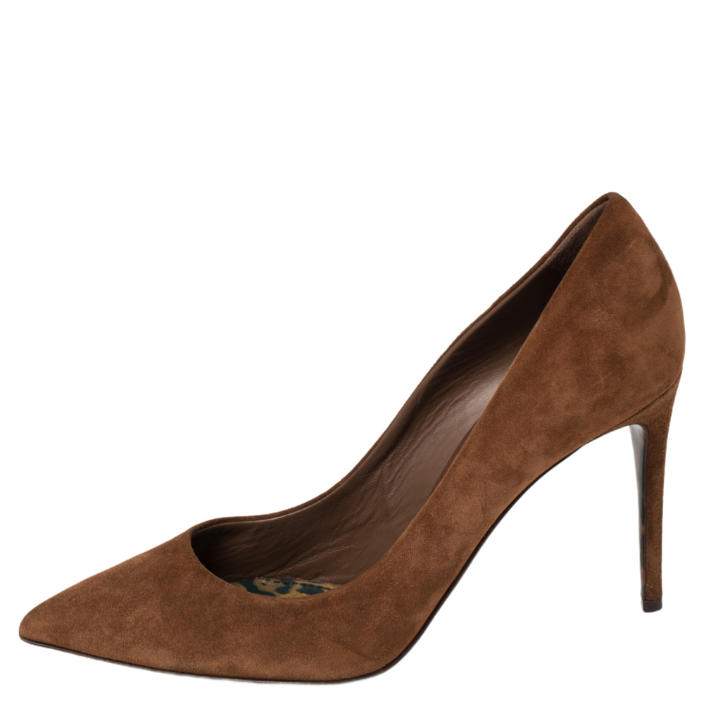 

Dolce & Gabbana Brown Suede Leather Pointed Toe Pumps Size