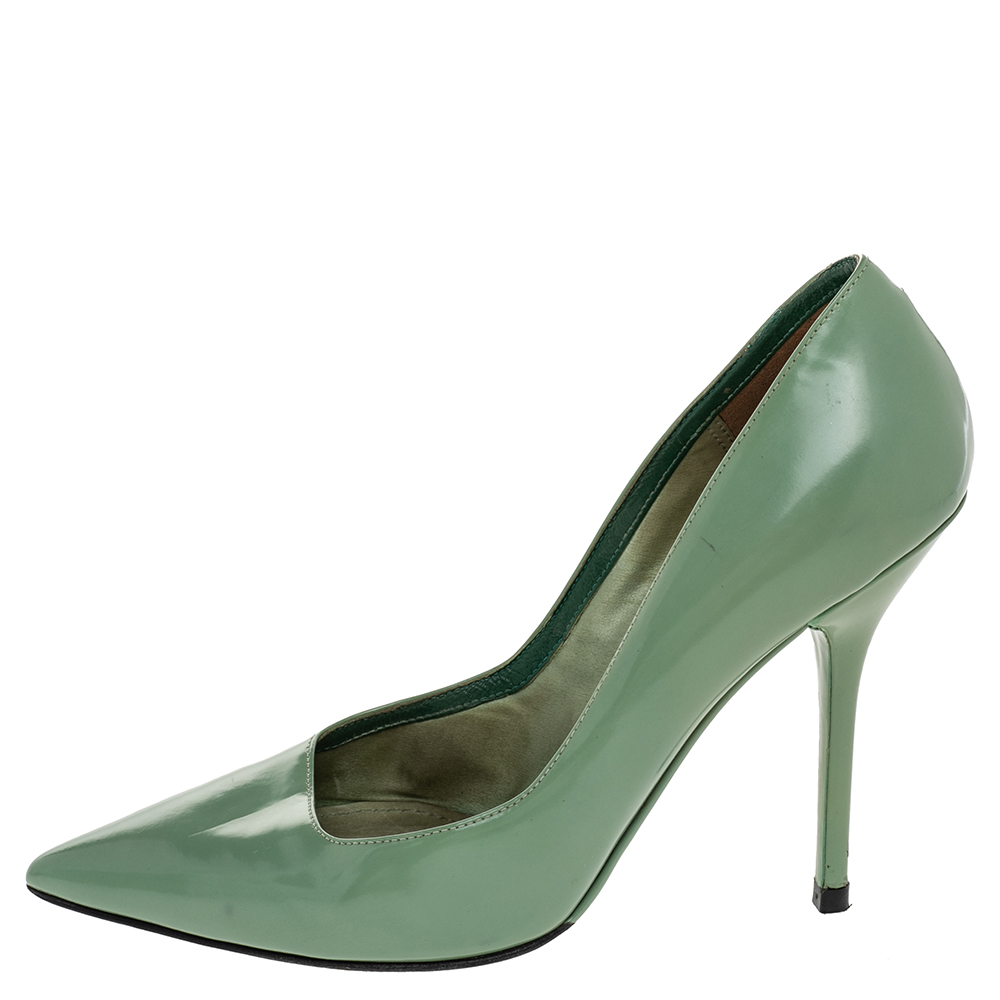 

Dolce & Gabbana Green Leather Pointed Toe Pumps Size