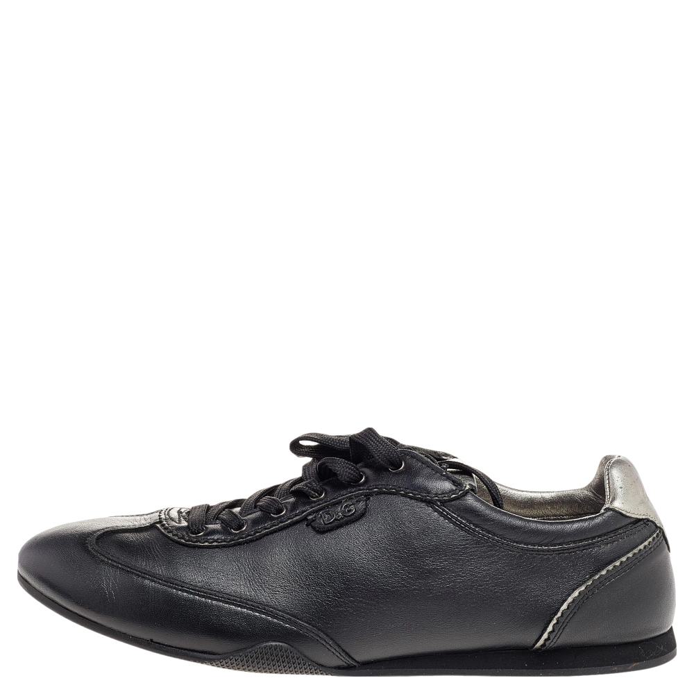 

Dolce & Gabbana Black Leather Low Top Sneakers Size