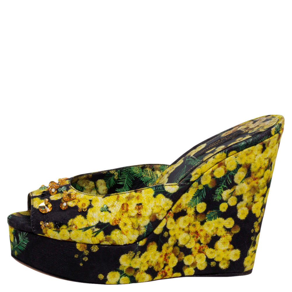 

Dolce & Gabbana Multicolour Fabric Wedge Platform Sandals Size, Multicolor