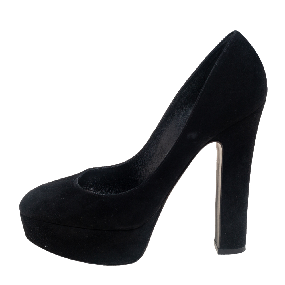 

Dolce & Gabbana Black Suede Platform Pumps Size