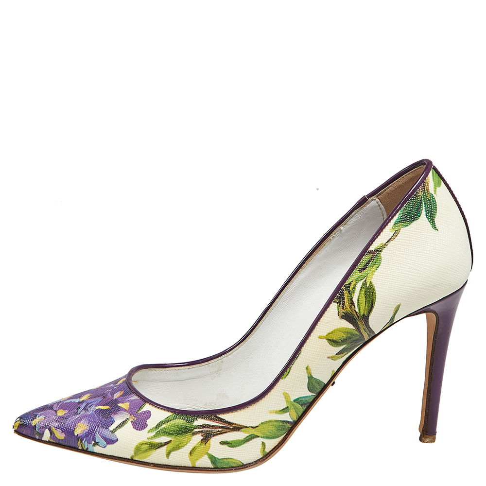 

Dolce & Gabbana Multicolor Lemon Print Patent Leather Pointed Toe Pumps Size