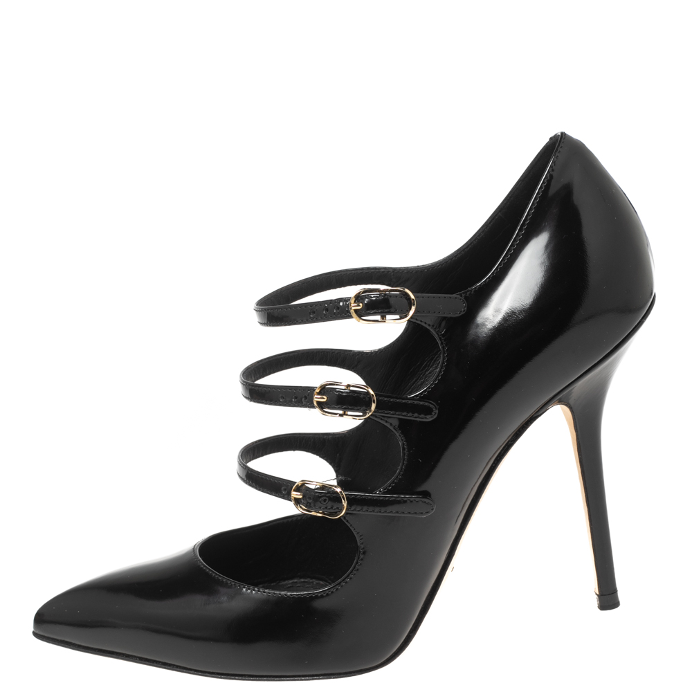 

Dolce & Gabbana Black Patent Leather Pointed Toe Pumps Size