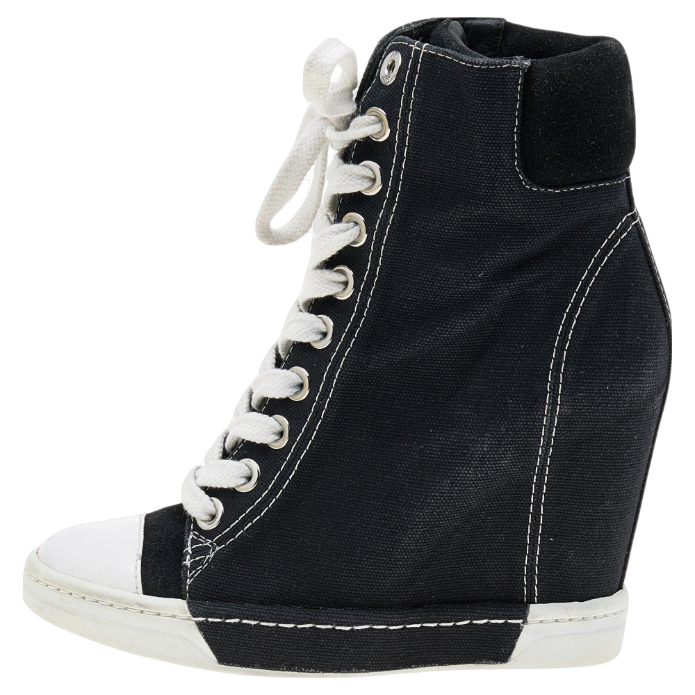 

Dolce & Gabbana Black Suede Wedge Sneakers Size