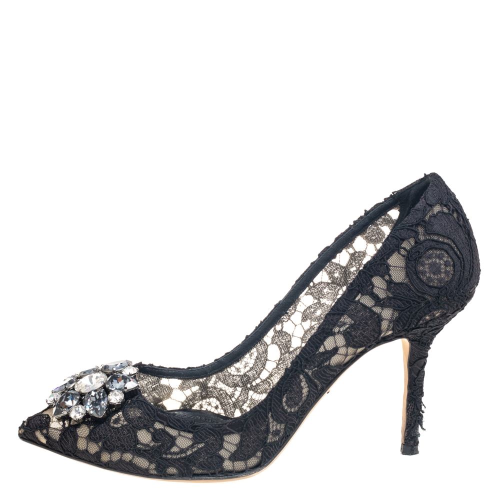 

Dolce & Gabbana Black Lace Bellucci Pumps Size
