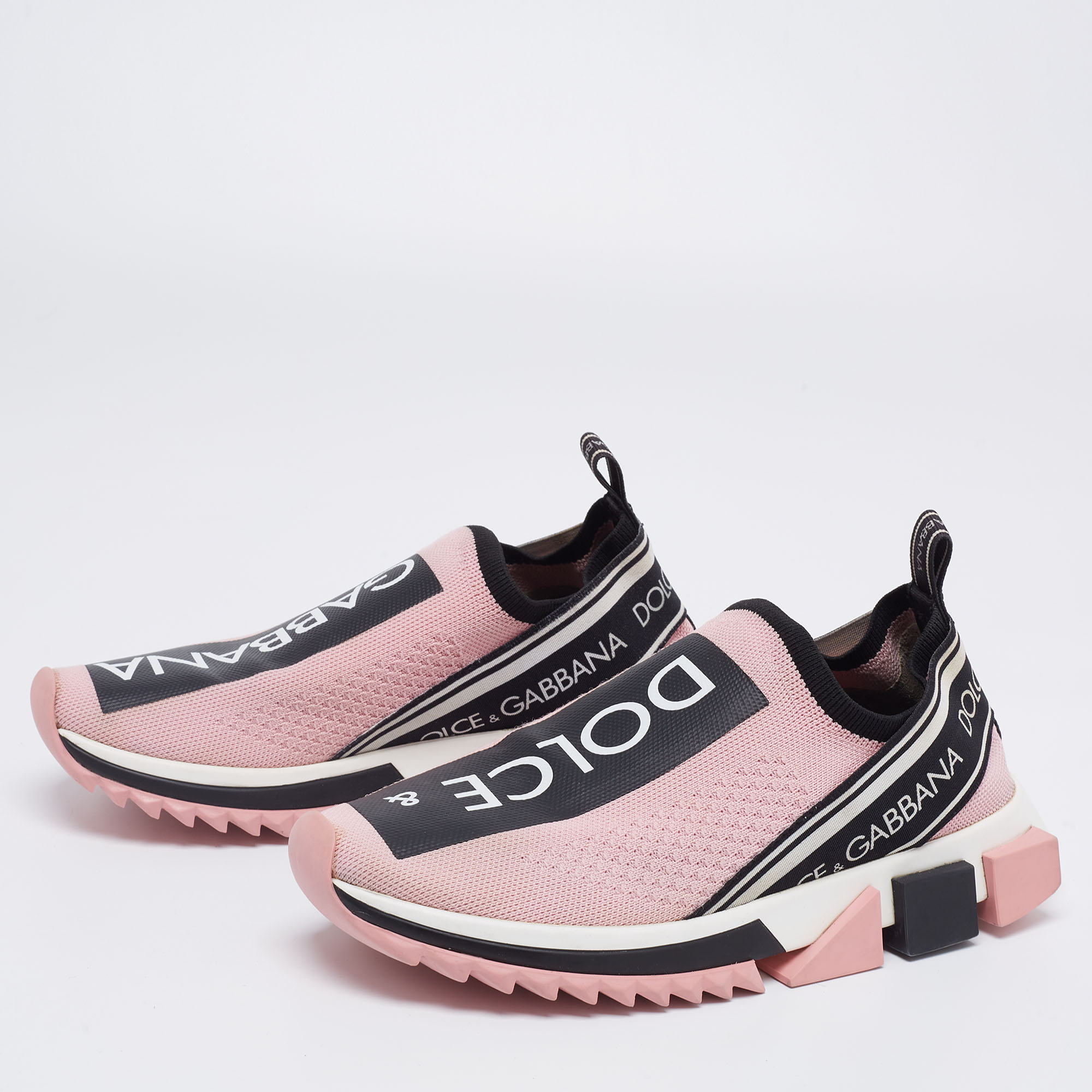 

Dolce & Gabbana Pink Fabric Sorrento Sneakers Size