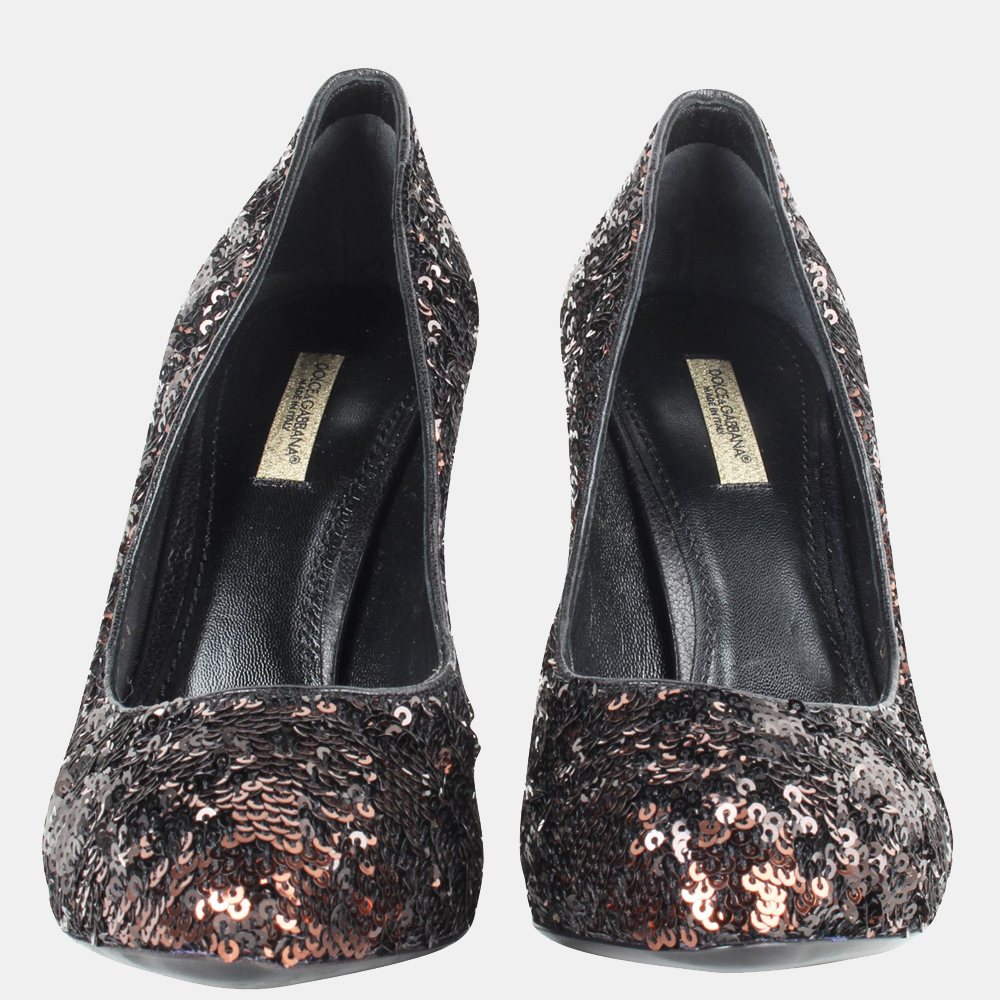 

Dolce & Gabbana Black Sequin Embellishments Pumps Size EU