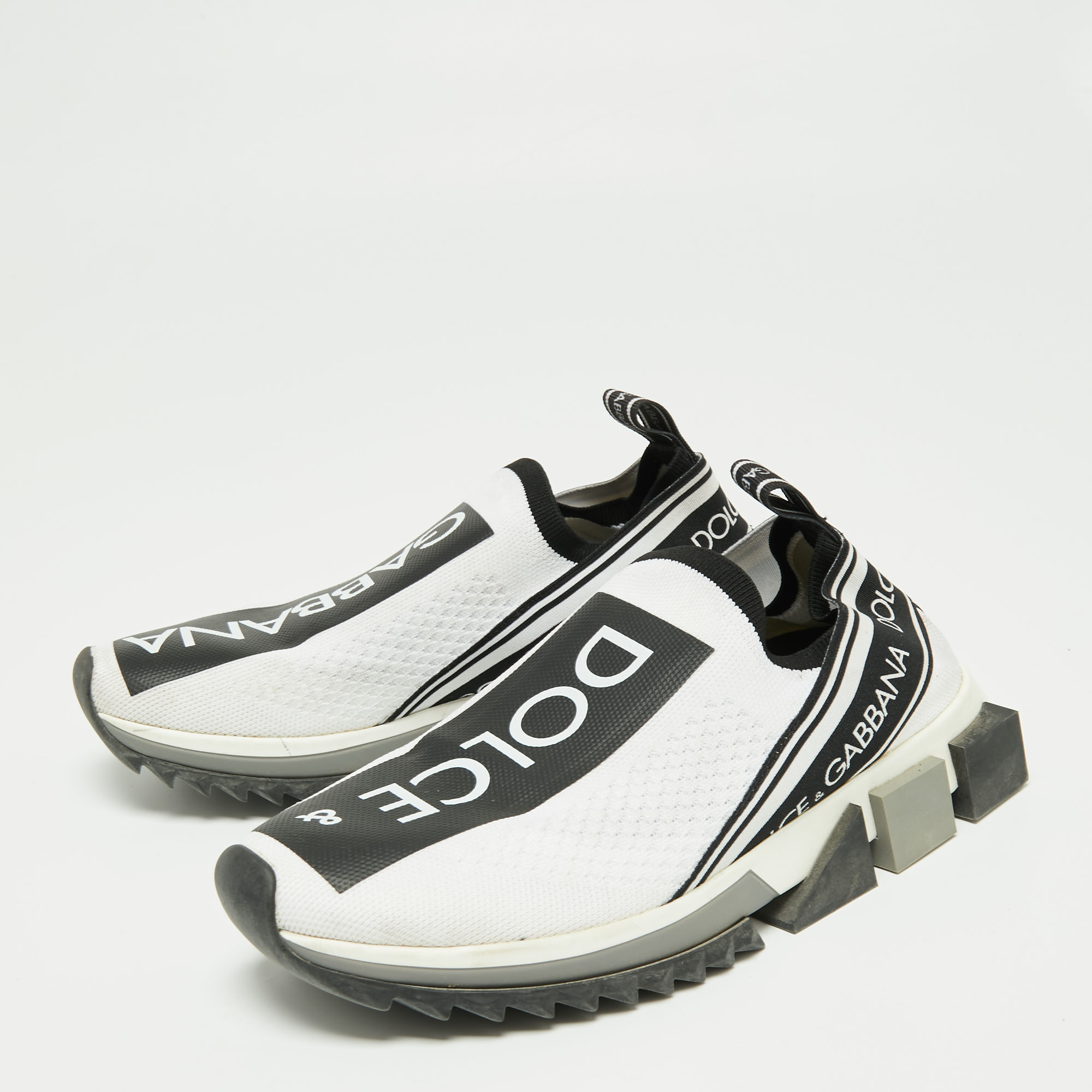 

Dolce & Gabbana White Fabric Sorrento Sneakers Size