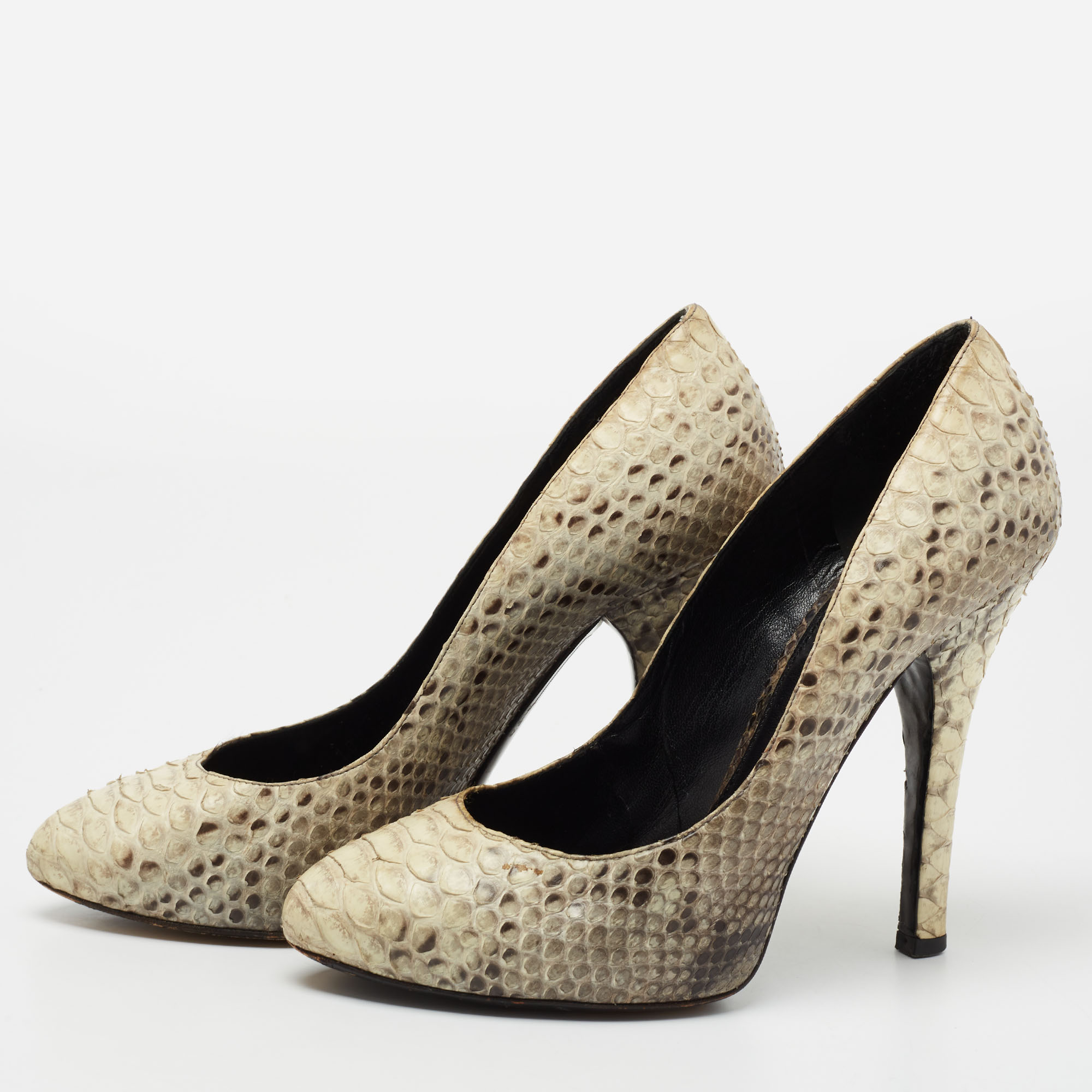 

Dolce & Gabbana Beige/Brown Python Leather Pumps Size