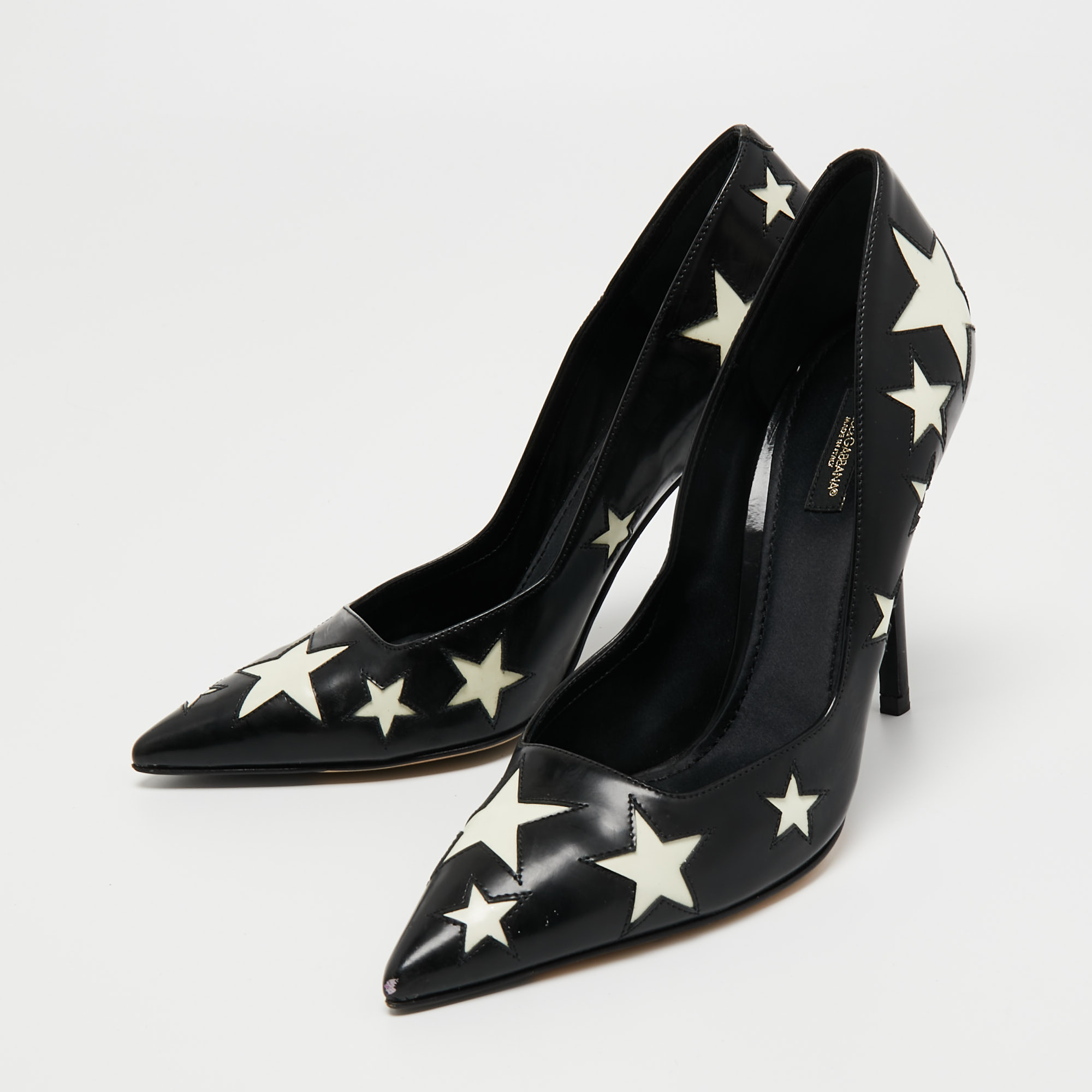 

Dolce & Gabbana Black Patent Leather Star Pumps Size