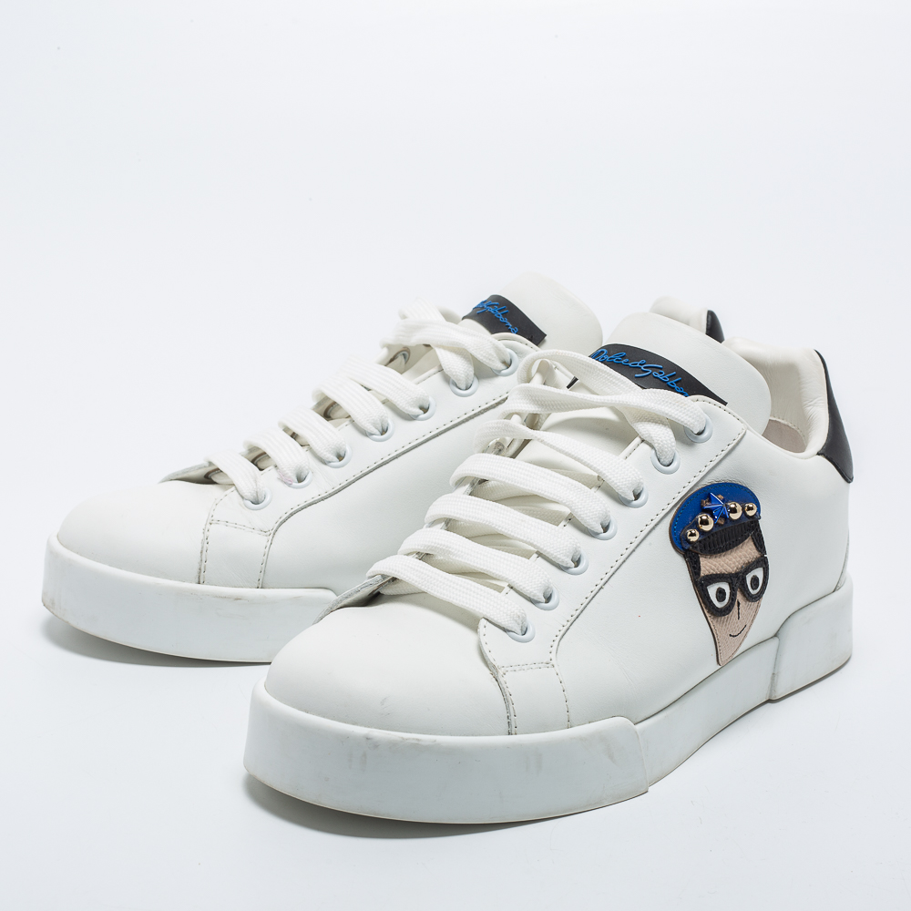 

Dolce & Gabbana White Leather Low Top Sneakers Size