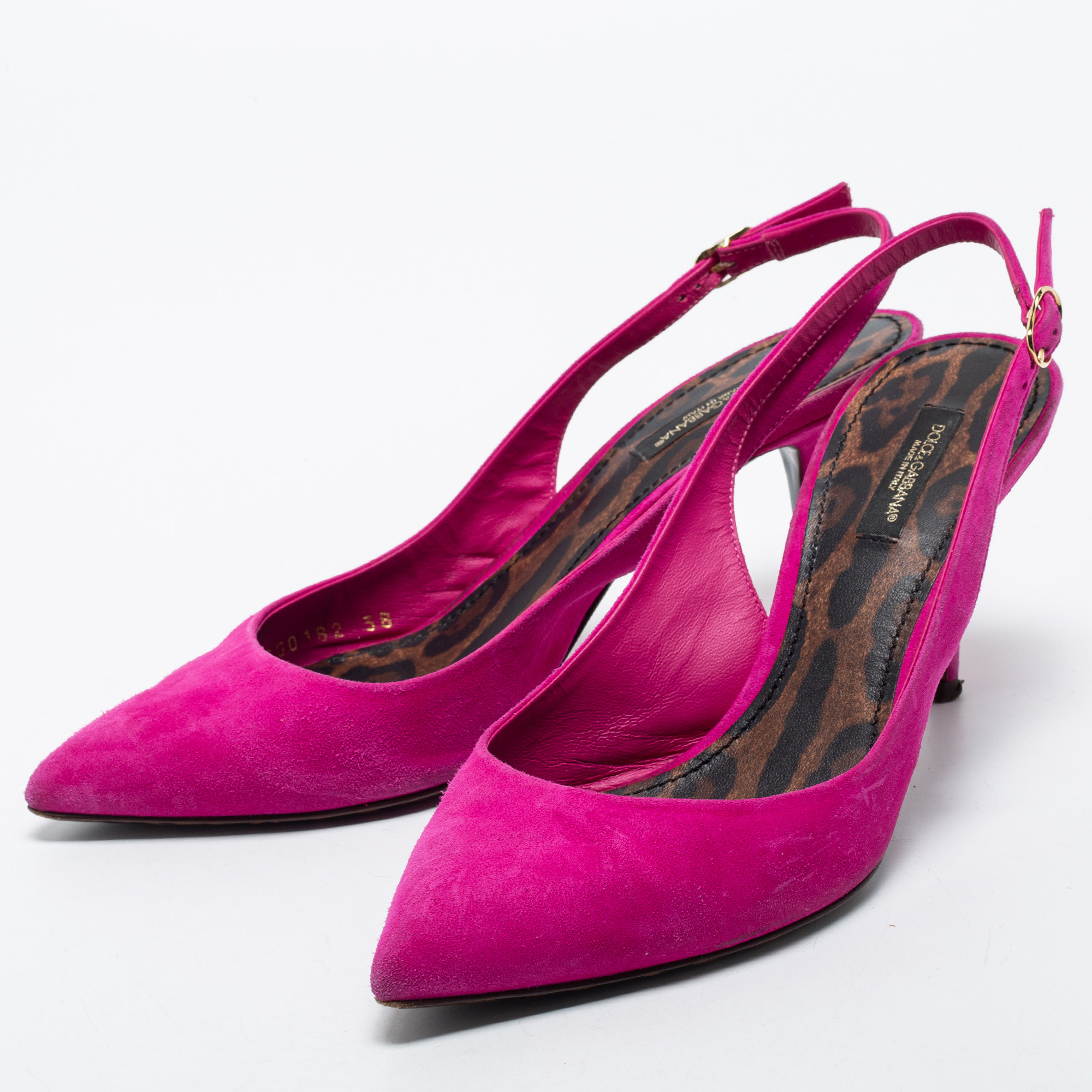 

Dolce & Gabbana Pink Suede Slingback Pumps Size