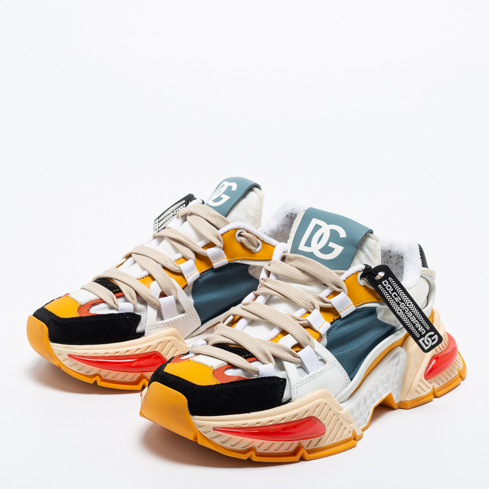 

Dolce & Gabbana Multicolor Neoprene and Suede Airmaster Sneakers Size