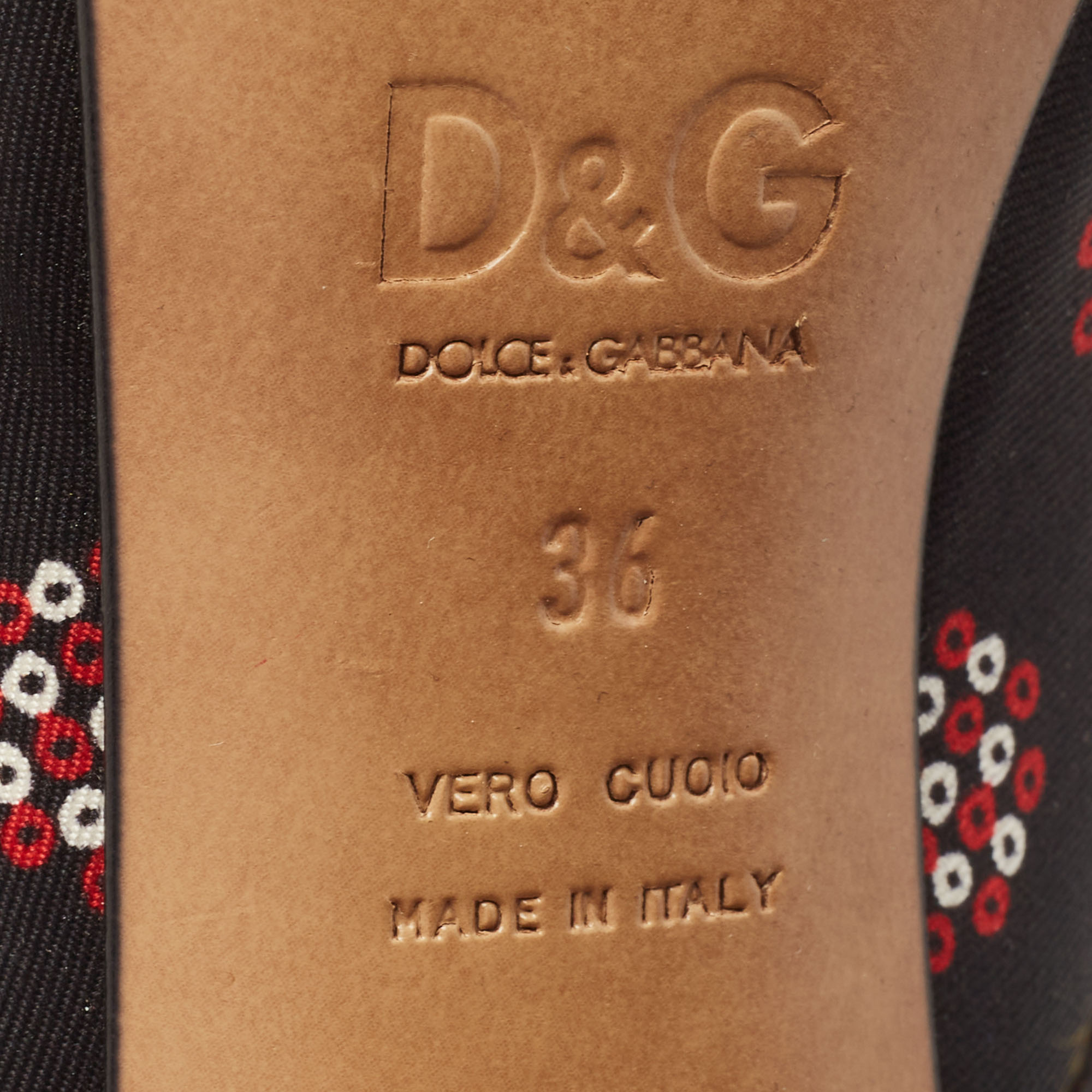 Dolce & Gabbana Tricolor Printed Fabric Peep Toe Pumps Size 36 