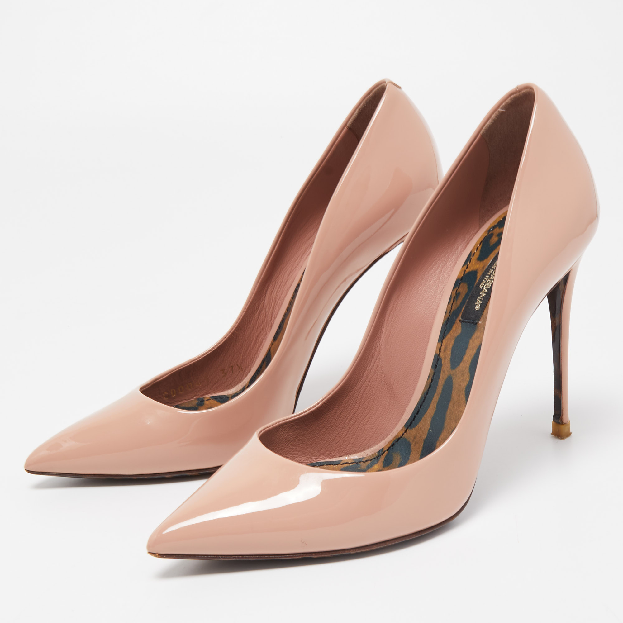 

Dolce & Gabbana Pink Patent Leather Pointed Toe Pumps Size