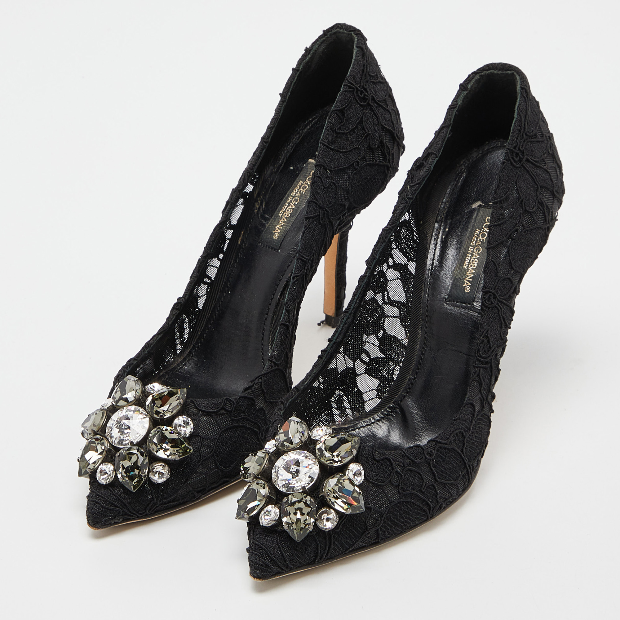

Dolce & Gabbana Black Lace Bellucci Pumps Size