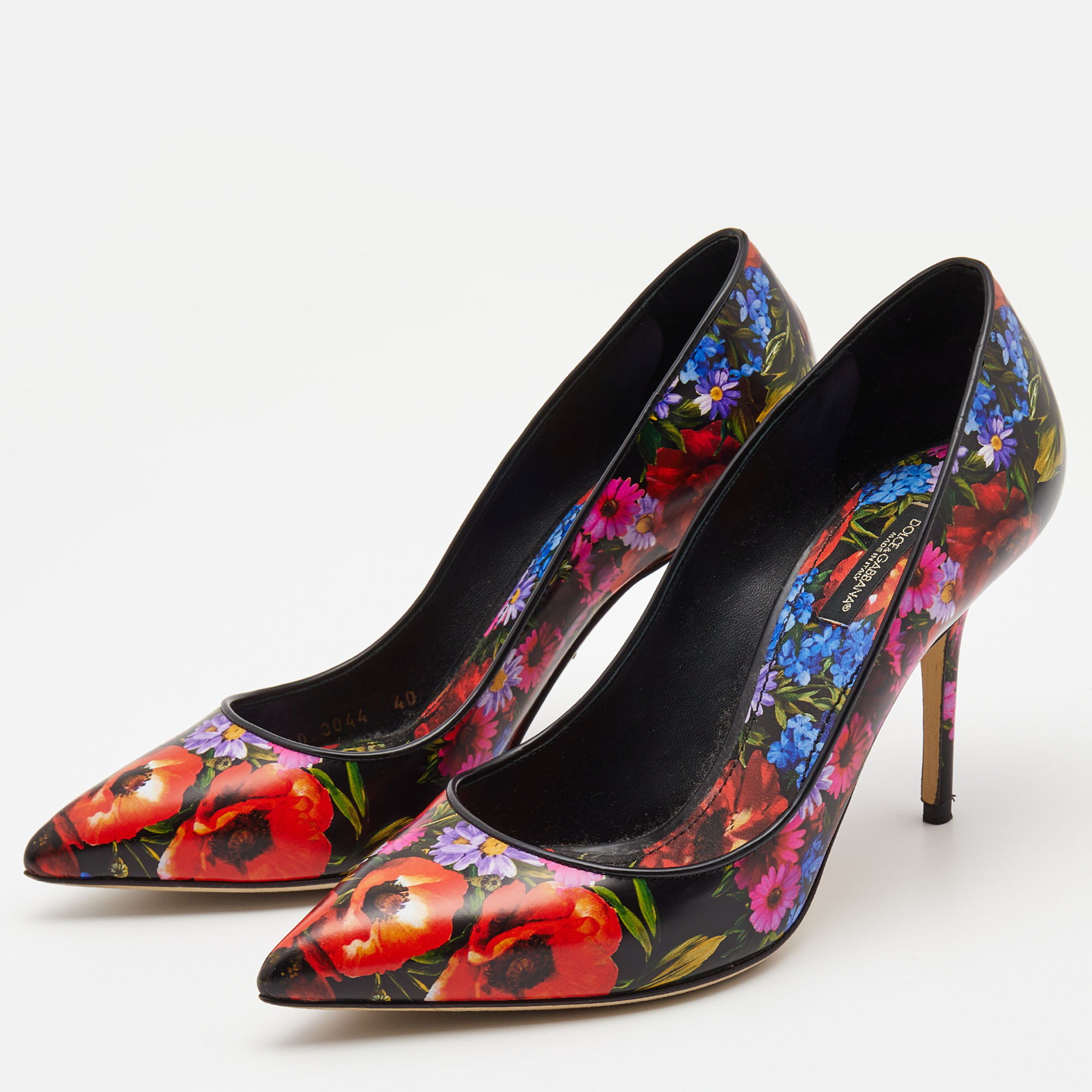 

Dolce & Gabbana Multicolor Floral Print Leather Pointed Toe Pumps Size