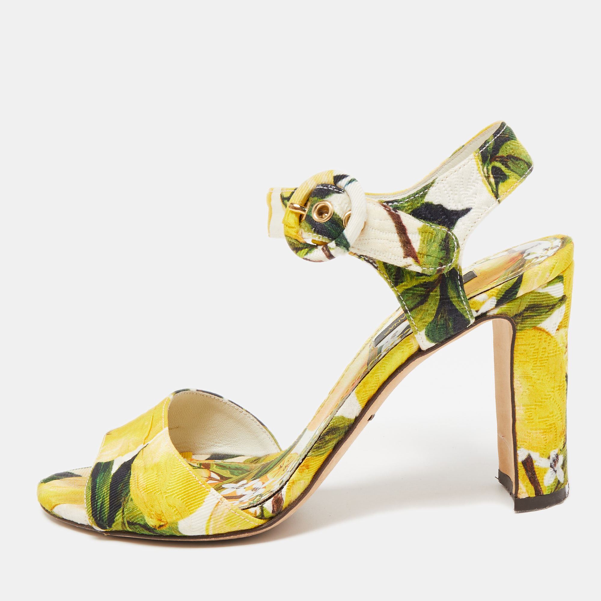 

Dolce & Gabbana Multicolor Brocade Fabric Ankle Strap Sandals Size
