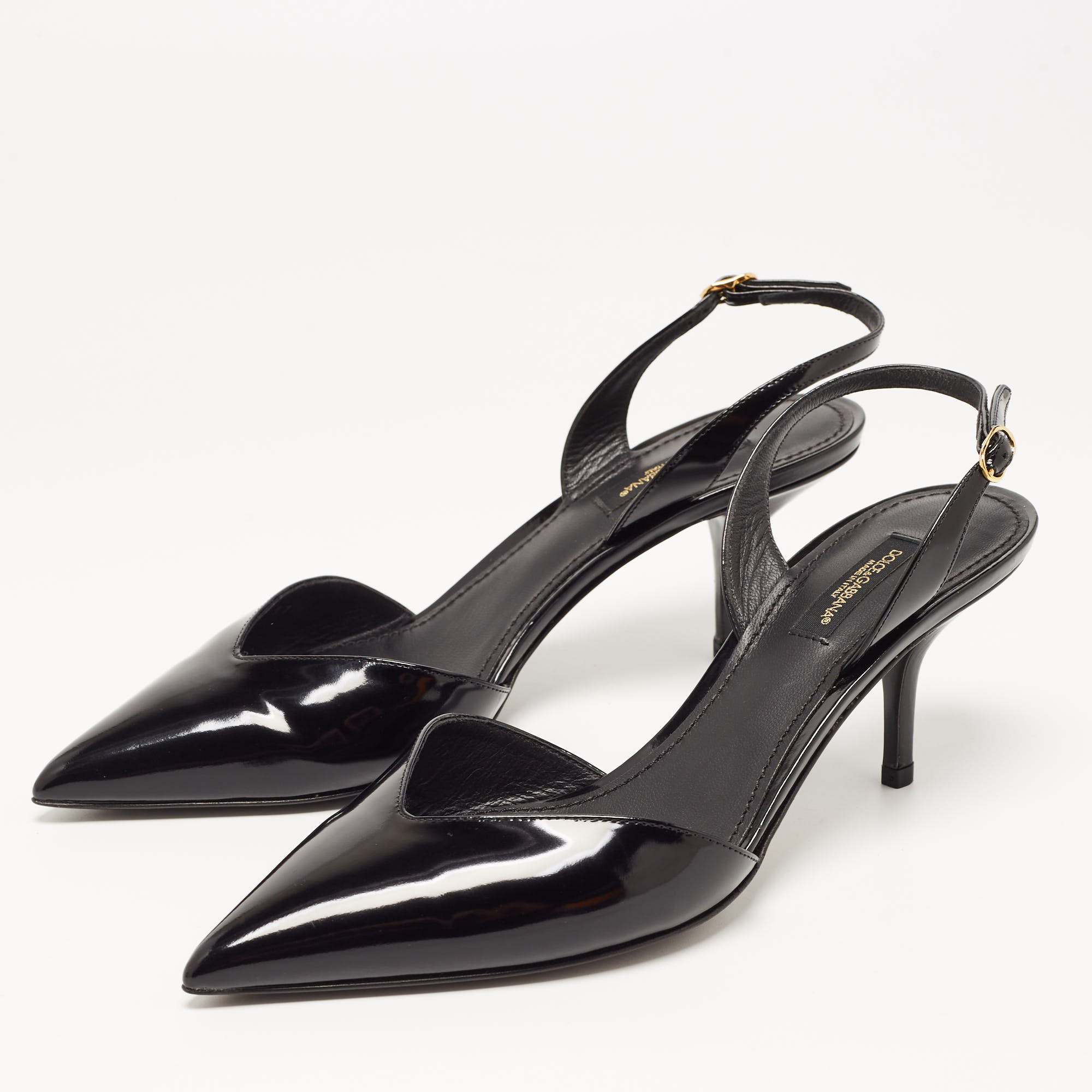 

Dolce & Gabbana Black Patent Leather D'orsay Pumps Size