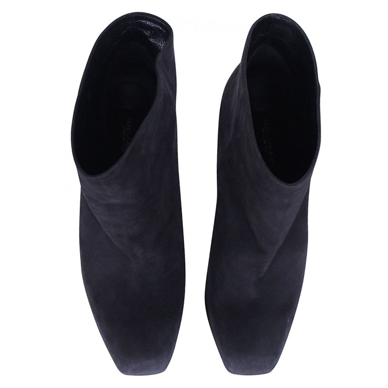 

Dolce and Gabbana Black Suede Square Toe Platform Ankle Boots Size