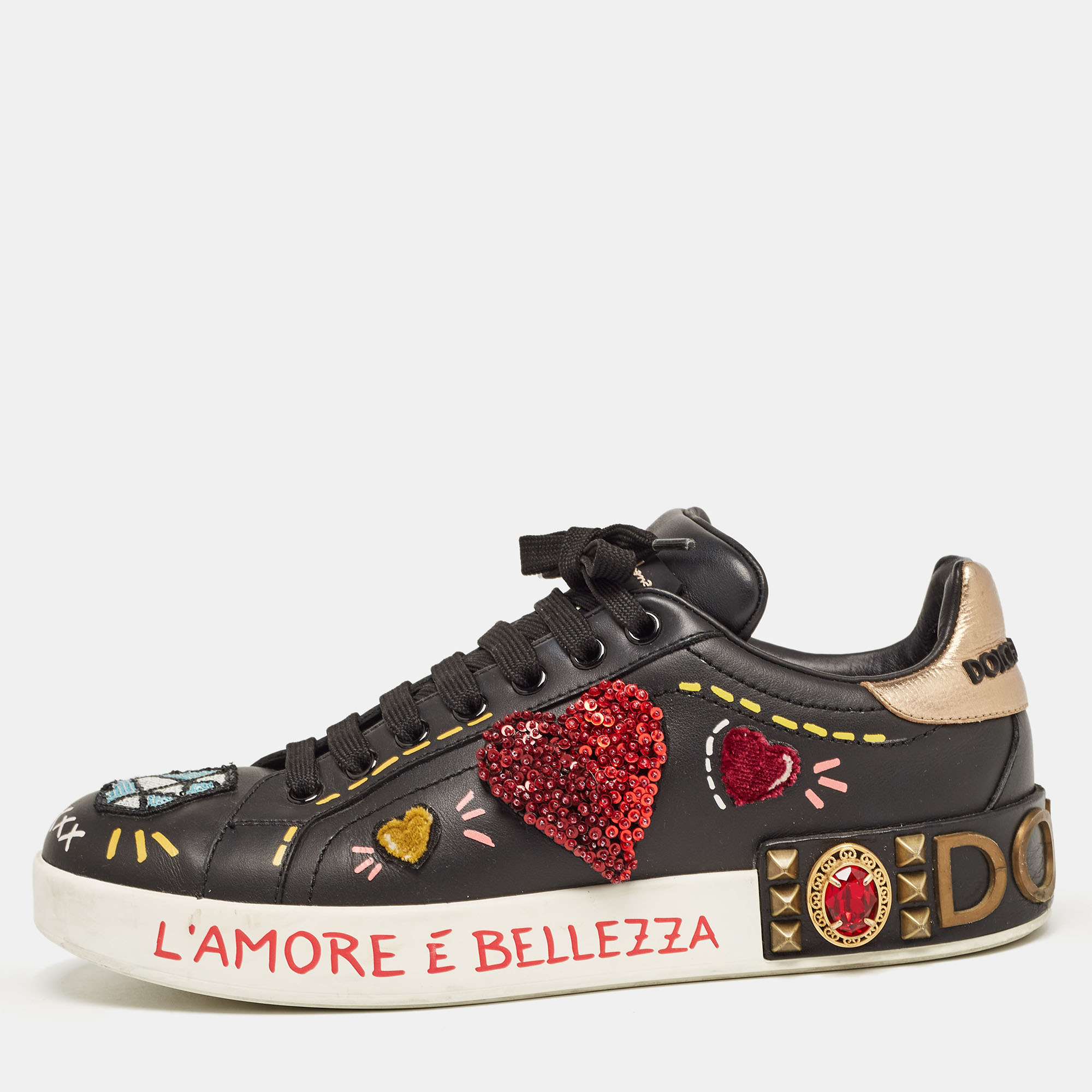 Step into fashion forward luxury with these Dolce and Gabbana sneakers. These premium kicks offer a harmonious blend of style and comfort perfect for those who demand sophistication in every step.