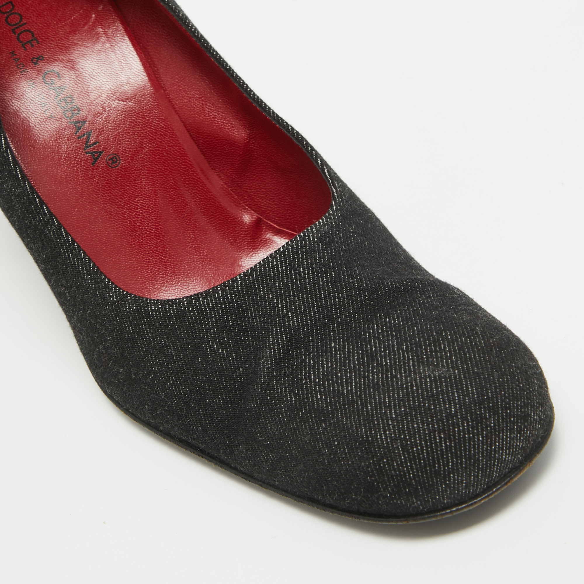 Dolce & Gabbana Black Denim Pumps Size 38 