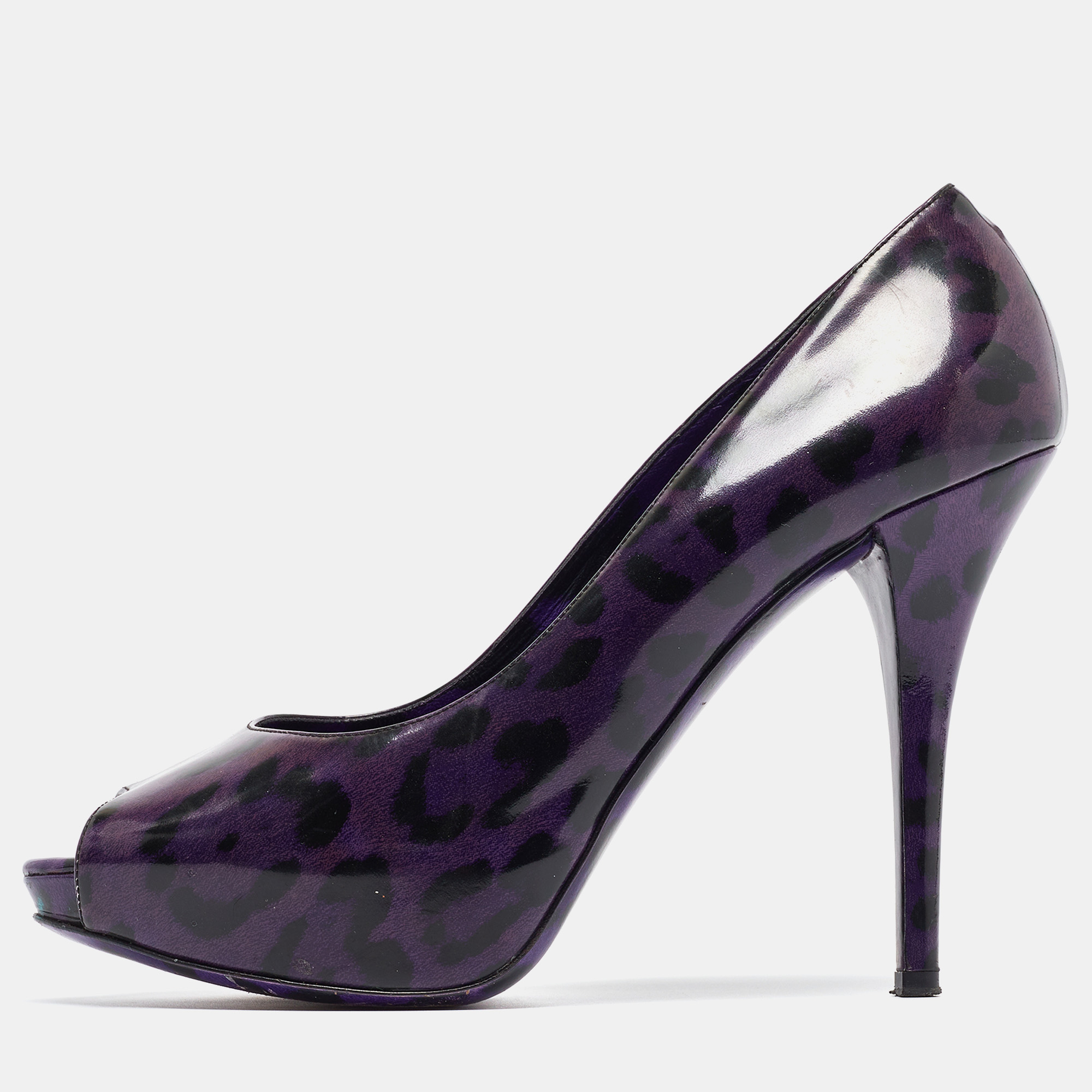 

Dolce & Gabbana Purple Patent Peep Toe Pumps Size