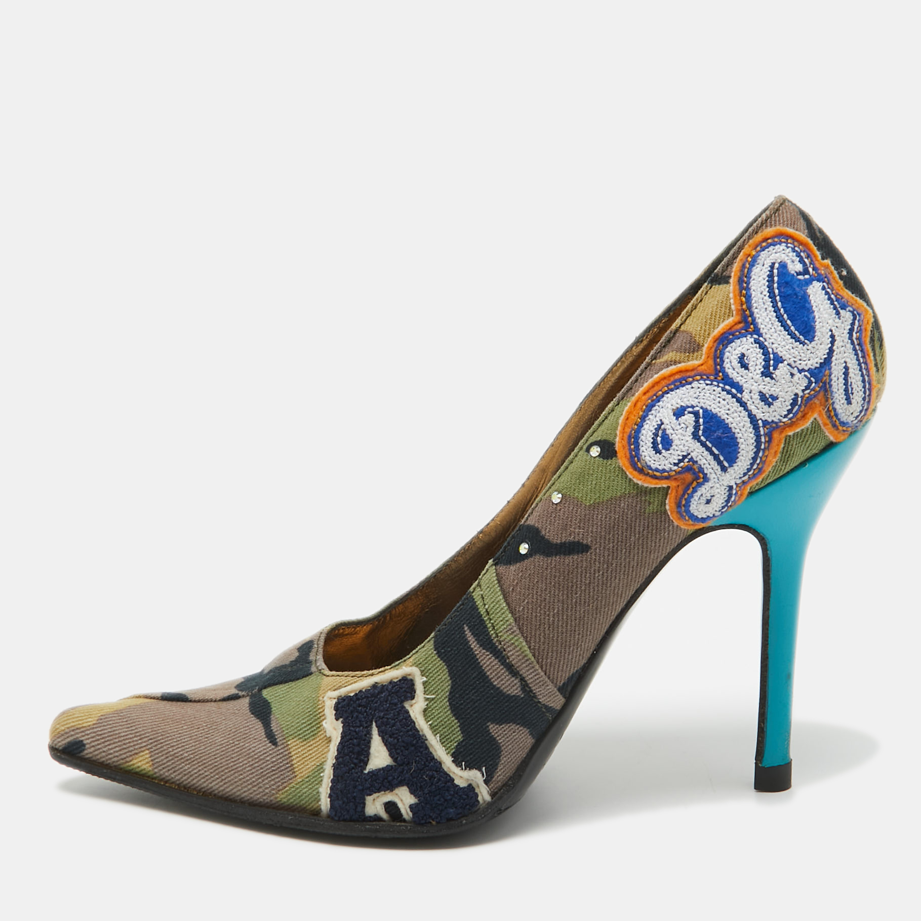

Dolce & Gabbana Multicolor Denim Pointed Toe Pumps Size