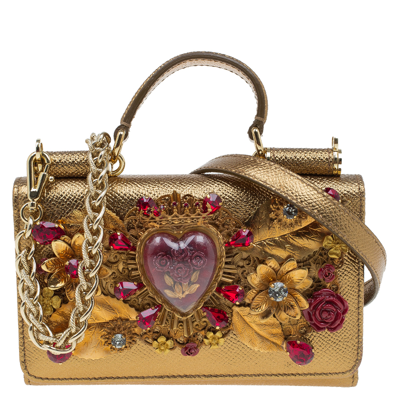 dolce and gabbana gold bag