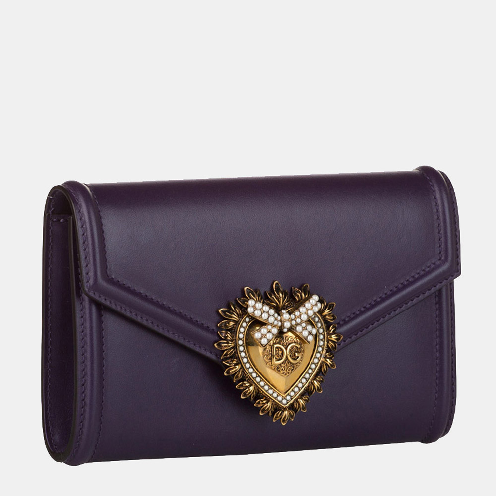 

Dolce & Gabbana Purple Devotion Leather Belt Bag