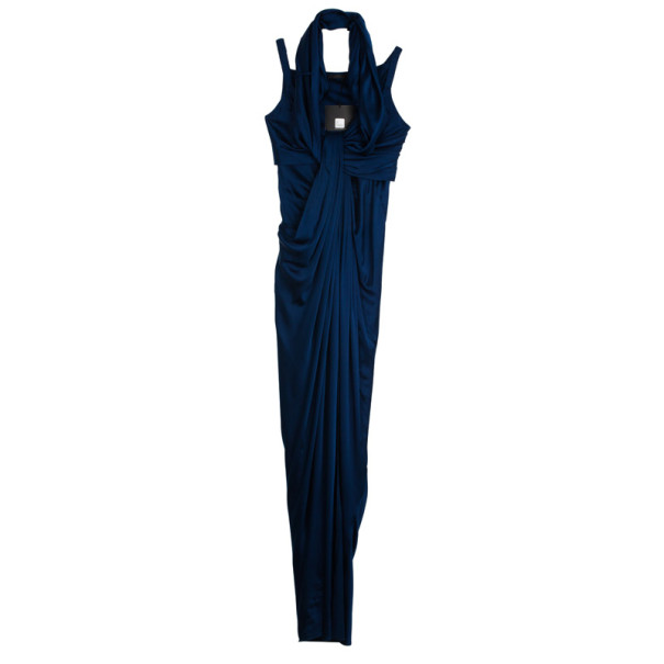 Donna Karan Collection Blue Silk Evening Gown S