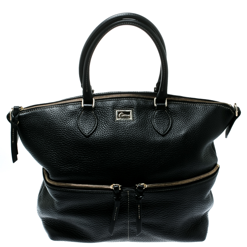 dooney and bourke black leather satchel