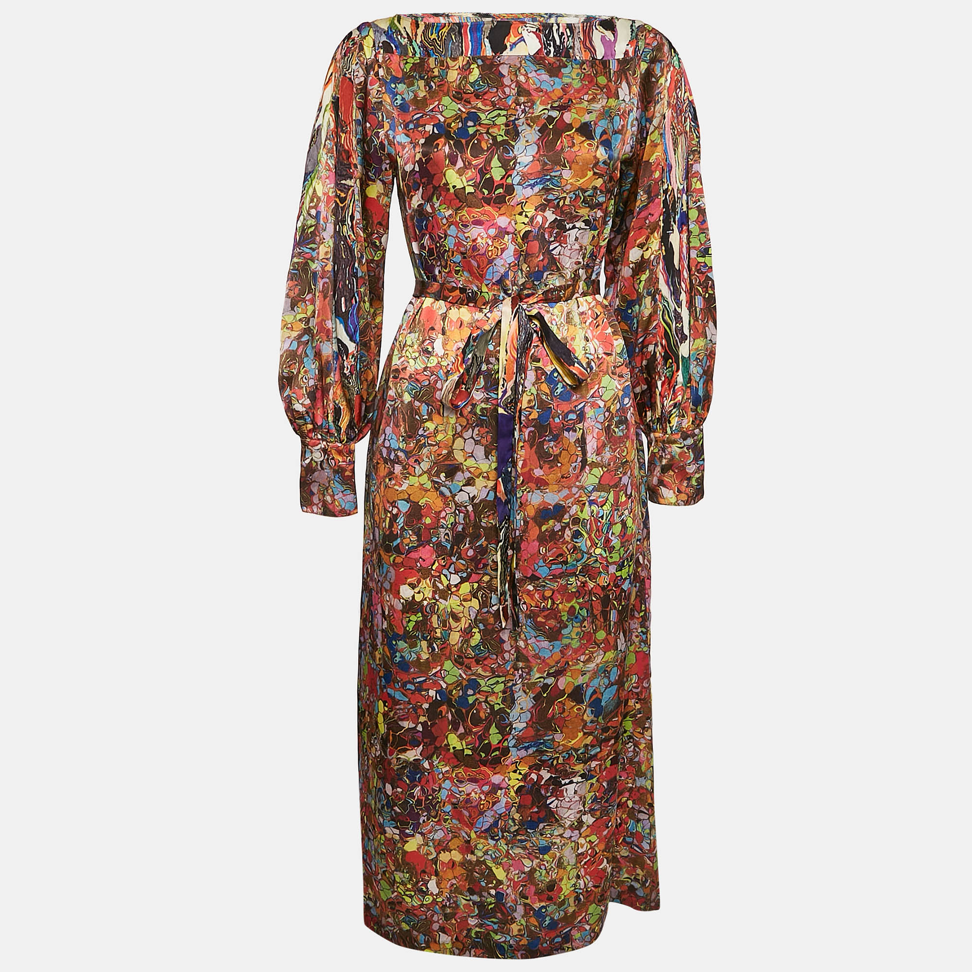 

Dries van Noten Multicolor Silk Long Dress M