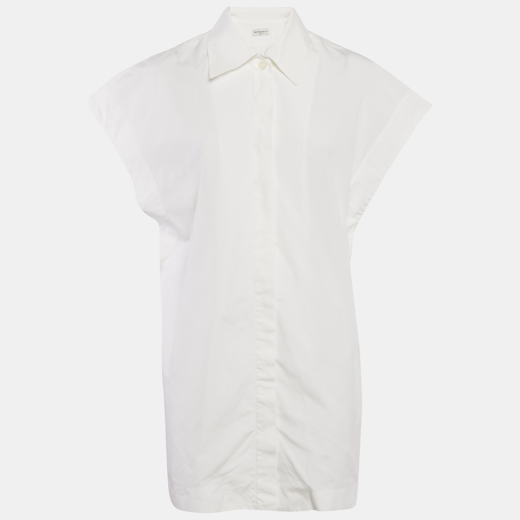 

Dries van Noten White Cotton Button Front Shirt Dress S