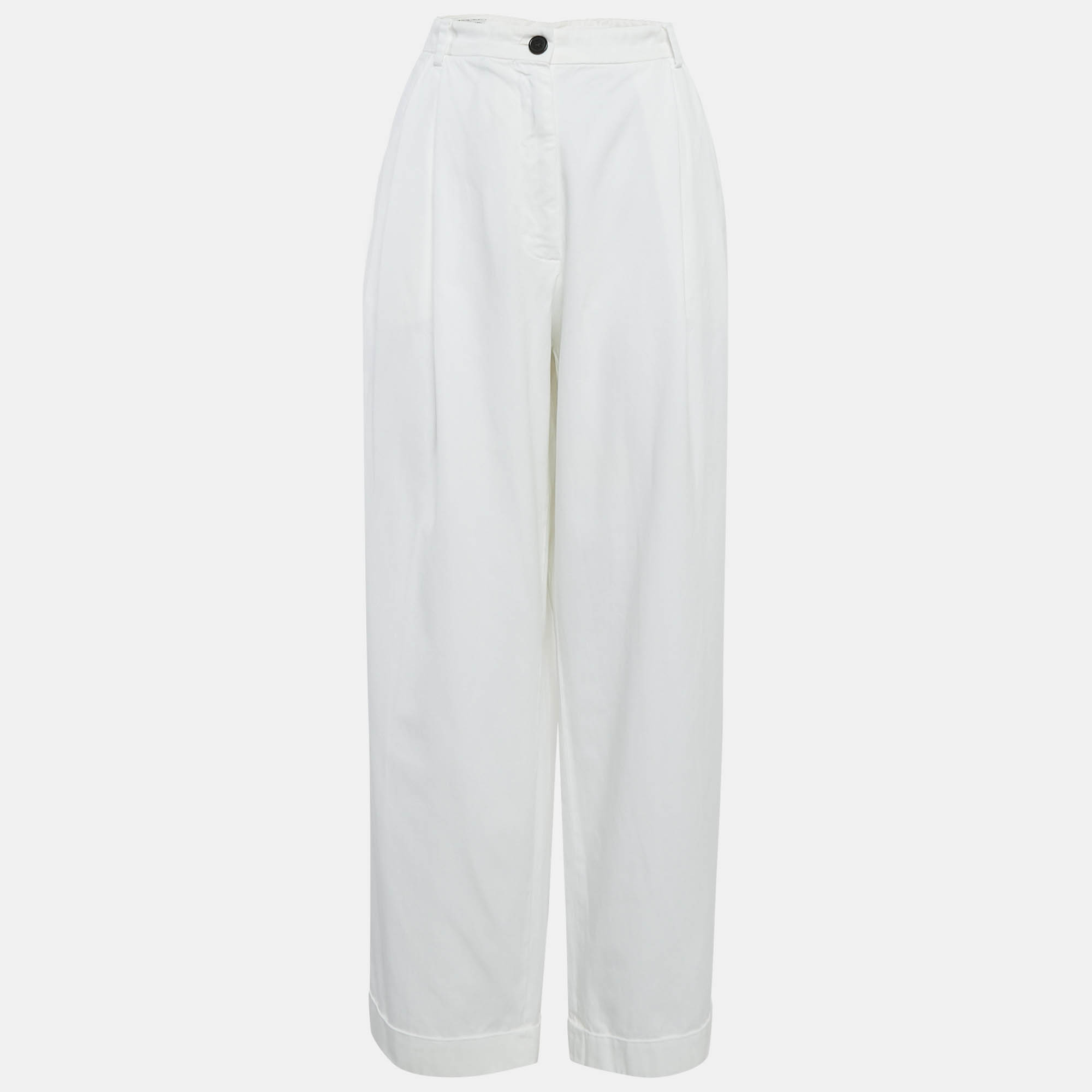 

Dries van Noten White Cotton Drill Tapered Jeans L Waist 32"