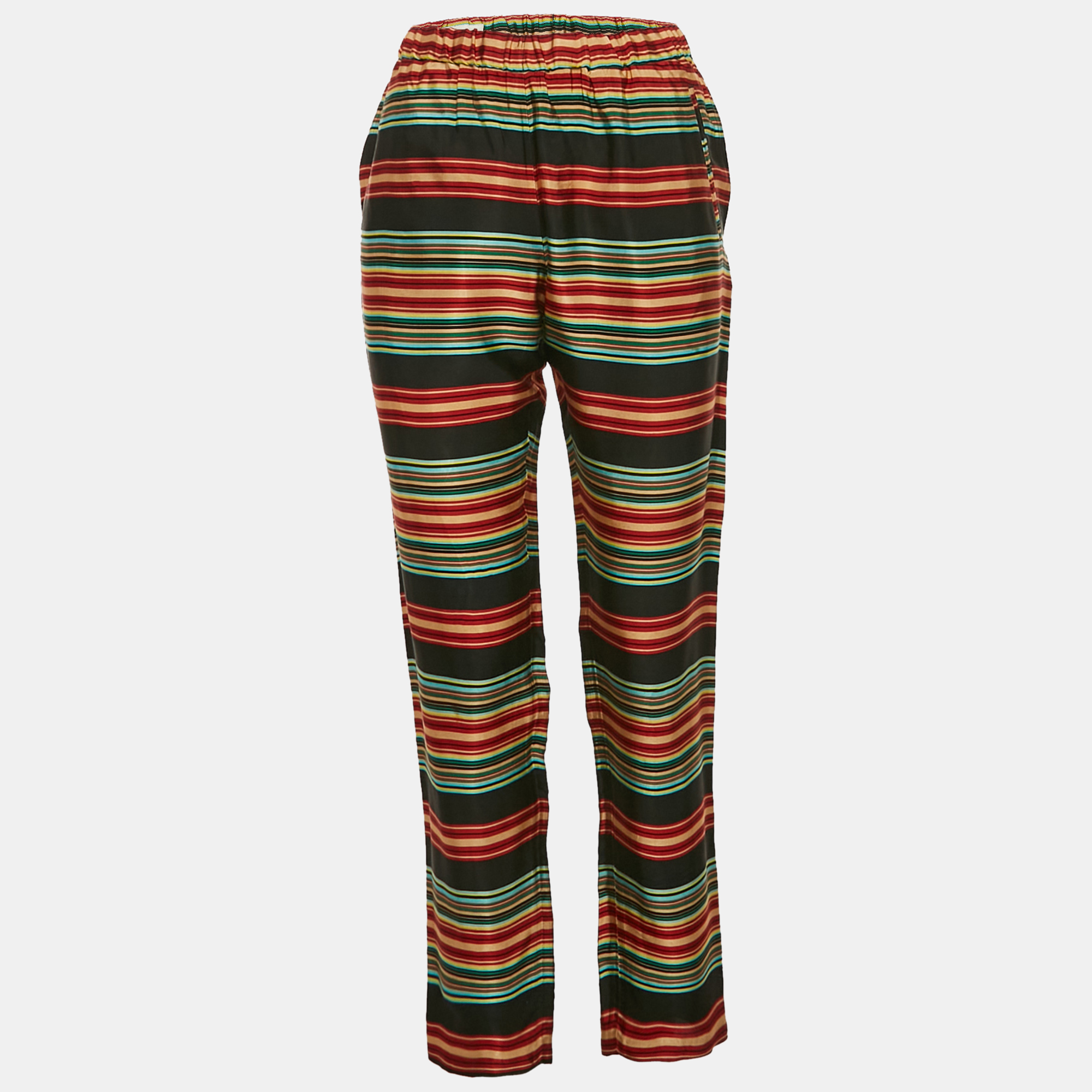 

Dries van Noten Multicolor Stripe Satin Trousers S