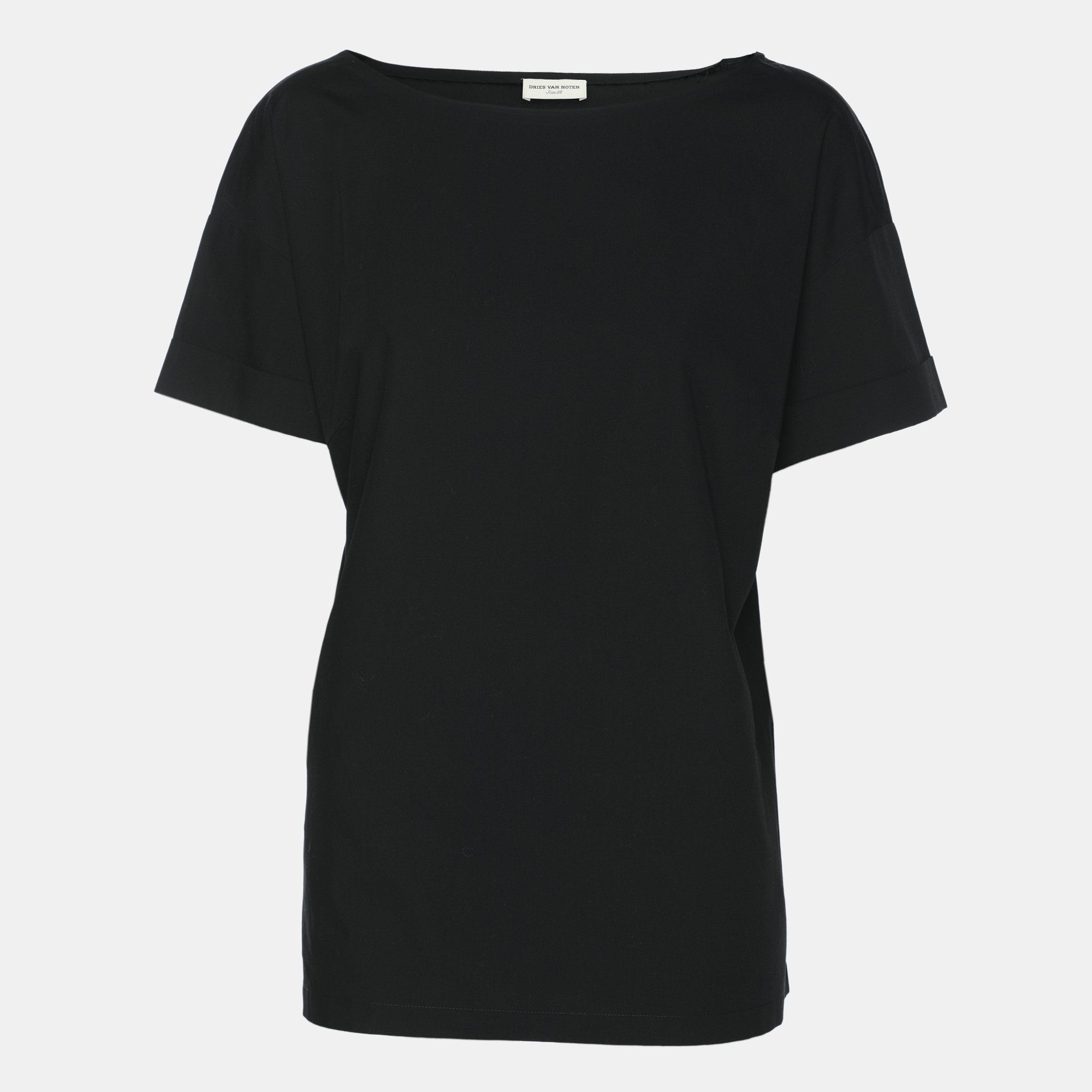 

Dries van Noten Black Cotton Crew Neck T-Shirt M