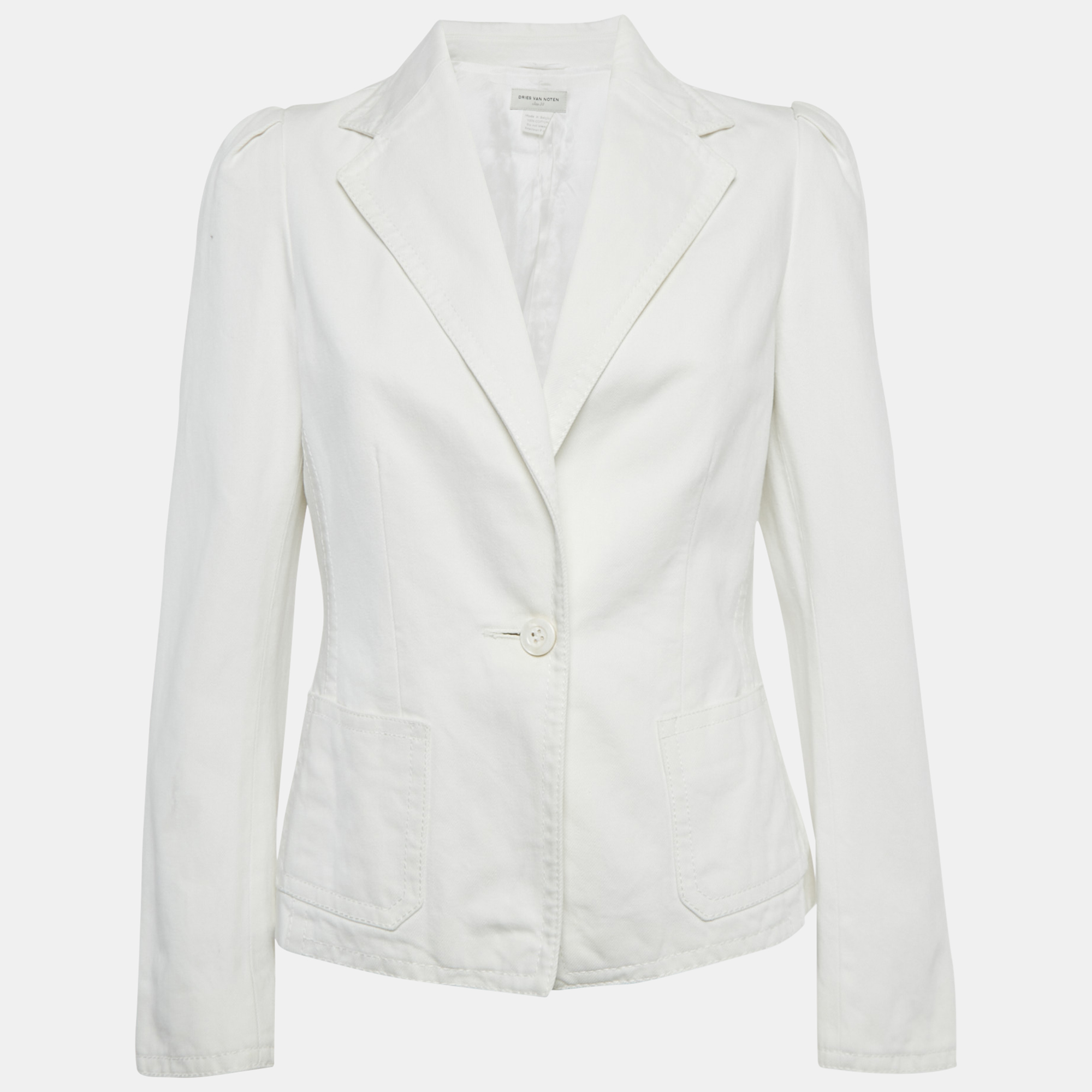 

Dries van Noten White Denim Button Front Jacket M